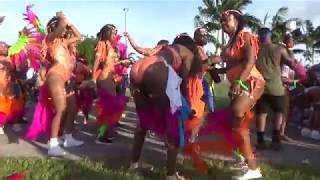 MIAMI CARNIVAL 2018 - BEAUTIFUL CARIBBEAN ISLANDS GIRLS DANCE TO SOCA MUSIC AT CARNIVAL PARADE