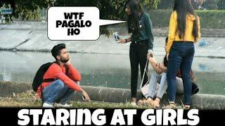 STARING AT GIRLS IN INDIA PRANK || PRANK ON CUTE GIRLS  || BY - MOUZ PRANK