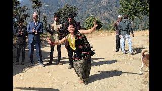 Beautiful Nepali girls dancing on traditional dress