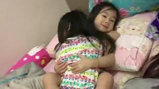 Twins girls love cuddle