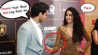 Jhanvi Kapoor And Ishaan Khatter Taking Romantic Poses At Vogue Women Of The Year 2018