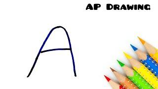 Easy Drawing ! How Letter A turns into Love Girl - step by step for kids doodle art