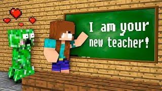 Monster School : Herobrine become a Girl teacher - Minecraft Animation