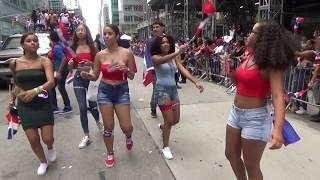 DOMINICAN DAY PARADE NEW YORK 2018 - DOMINICAN GIRLS DANCE TO DOMINICAN REGGAETON URBAN MUSIC